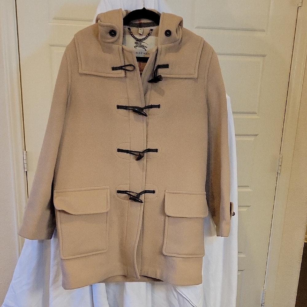 Burberry Beige Trench Coat with Black Toggles